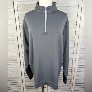 PETER MILLAR Men's Perth Tech-Jersey Half Zip Golf Shirt Gray-Large